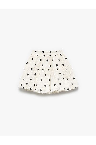 Koton Cotton Polka Dot Balloon Skirt with Elastic Waist