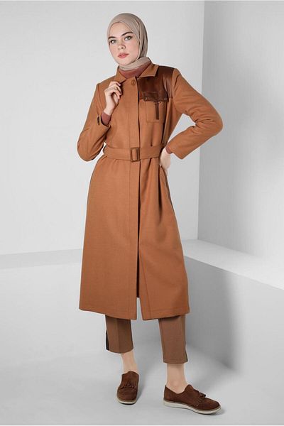 Alvina EYE DETAILED BELTED TRENCH COAT 10813-2