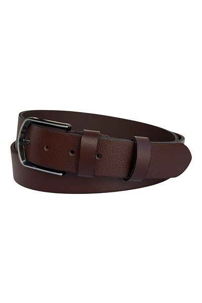 Süzer Deri Oversize Genuine Leather 4 Cm. Buckle Plain Model Sports Men's Belt Brown