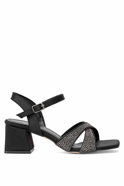 Ayakkabı Fuarı Elit Brk2018S Women's Buckle Classic Heeled Shoes Black