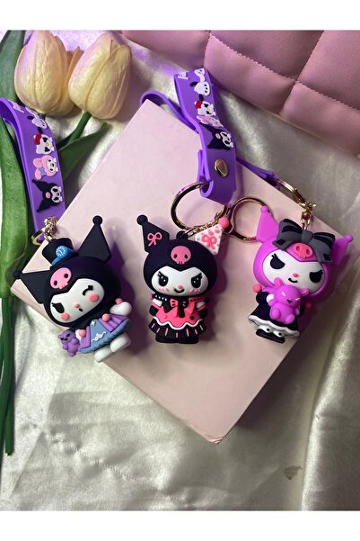 SANRIO Sanrıo karakterli kuromi anahtarlık modelleri (1ADET) çanta süsü hediy...