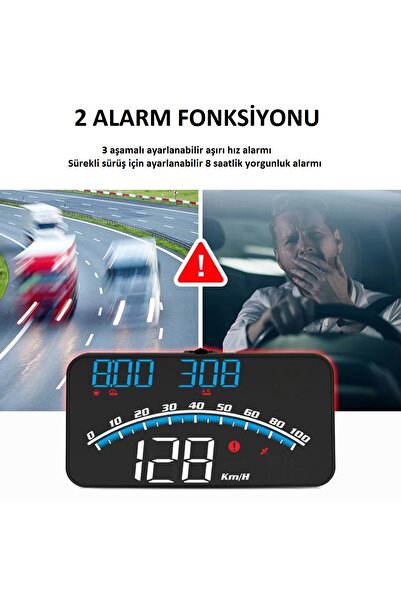 shop Araba HUD Head-Up Display Dijital Hız Göstergesi GPS Destekli Yol Bilgisayarı Ön Cam Ekran Projektör