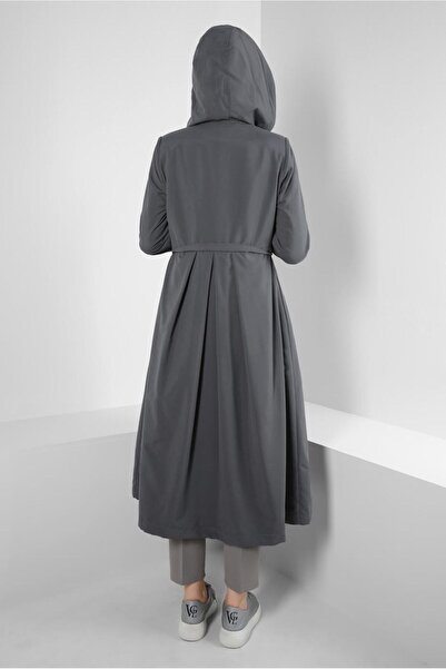 Alvina KAPÜŞONLU EKOSE DETAYLI TRENÇKOT 10757