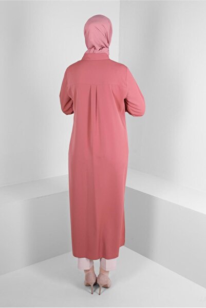 Alvina STONE PRINTED HIDDEN BUTTON LONG TUNIC 43548