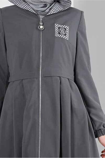 Alvina KAPÜŞONLU EKOSE DETAYLI TRENÇKOT 10757