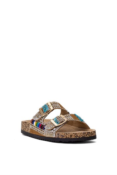 Guja Γυναικείες Πέτρινες Παντόφλες Flat Camel 25Y102-2
