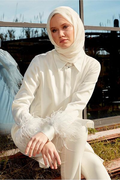 Alvina Feather Detailed Tunic 44422