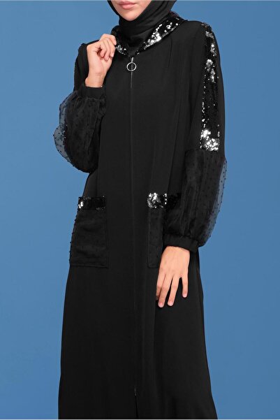 Alvina PUL PAYET DETAYLI TÜLLÜ FERACE 80032