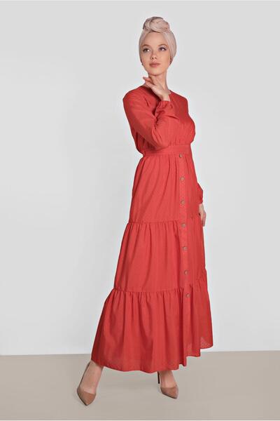 Alvina Dress with Buttons and Belted 4460