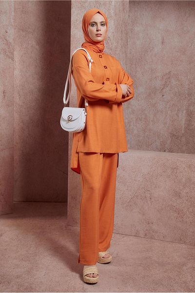 Alvina 44418 Model Wide Leg Trousers Set
