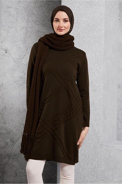 Alvina Πλεκτό Hijab Tunic - 44906