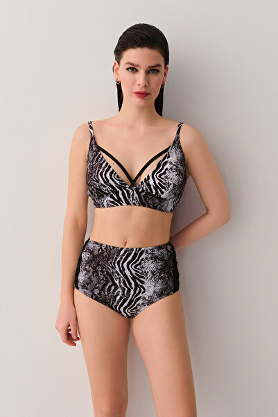 SUWEN Savage Tül Detaylı Yüksek Bel Bikini Alt