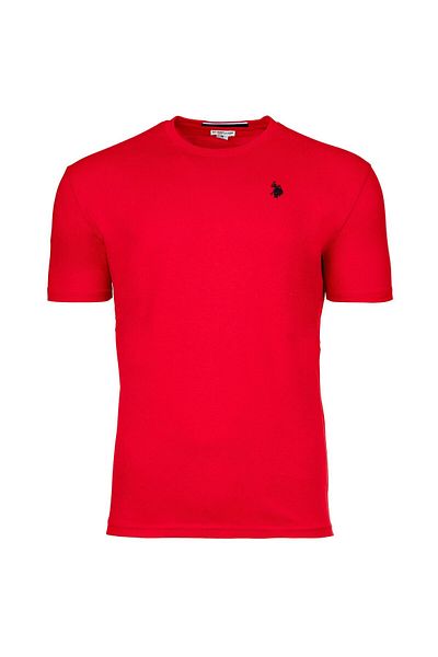U.S. Polo Assn. US POLO ASSN. Herren T-Shirt - Rundhals, Logo-Stickerei, Baumwolle