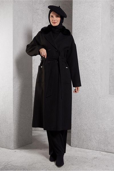 Alvina Belt Detailed Coat - Model 90548