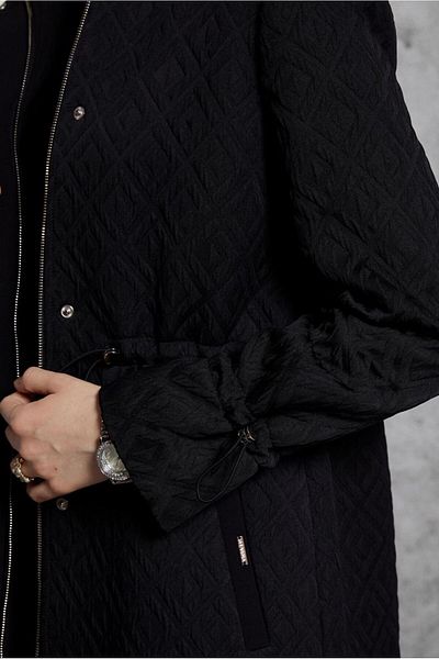 Alvina Quilted Patterned Trench Coat 10929