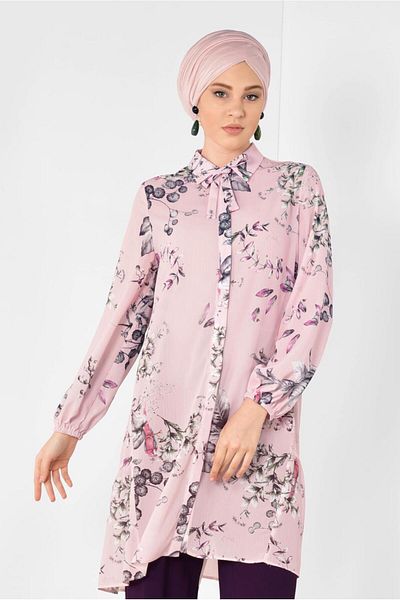 Alvina Flower Patterned Salaş Tunic 4910