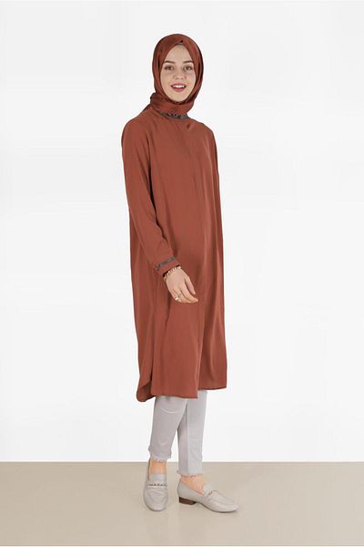 Alvina Stone Detailed Cuff and Collar Tunic 4913