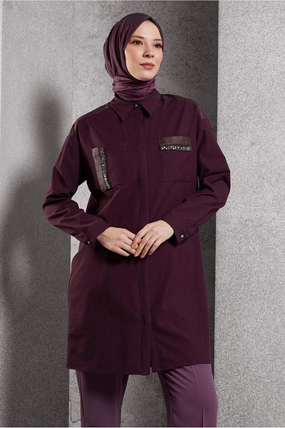 Alvina Shirt Collar Saw Tunic 45154