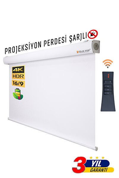 GÖLGE STOR En:150cm Boy:160cm Şarjlı Projeksiyon Perdesi Lityum Pilli Uzun Öm...