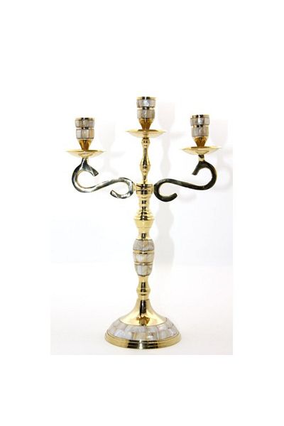 Tonfty Brass Pearlescent 3-Piece Candlestick Model 3