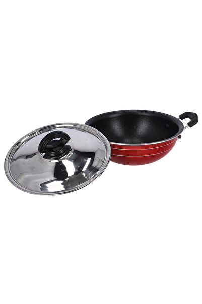 ROYALFORD 18cm Non-stick Mini Kadai With Stainless Steel Lid, Rf10005