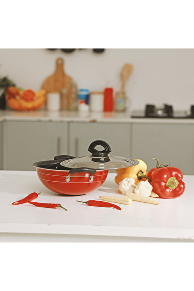 ROYALFORD 18cm Non-stick Mini Kadai With Stainless Steel Lid, Rf10005