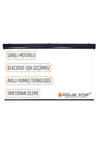 GÖLGE STOR En:215cm Boy:180cm Şarjlı Projeksiyon Perdesi Lityum Pilli Uzun Ömürlü Ve Uzaktan Kumandalı