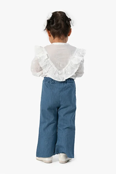 Jikko Baby Baby Girl Ruffle Shirt and Denim Pants Set 9068