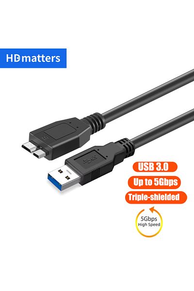 Choice كابل USB 3.0 إلى Micro B بطول 0.6 متر لمحركات الأقراص الصلبة الخارجية Western Digital وToshiba وLacie وSeagate