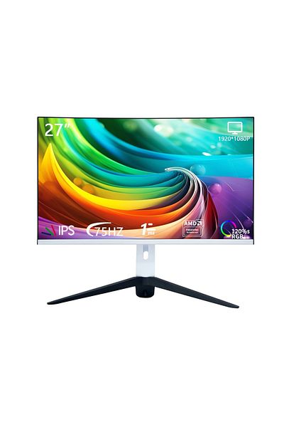 glanfen 27 Inch Curved Gaming Monitor 75Hz with LED Backlit,FHD 1920×1080 Computer Monitor