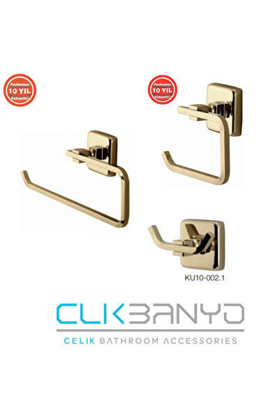 ÇELİK BANYO Paslanmaz Pirinç Banyo Aksesuar Set Kağıt Havluluk-2'Lİ Bornozluk...