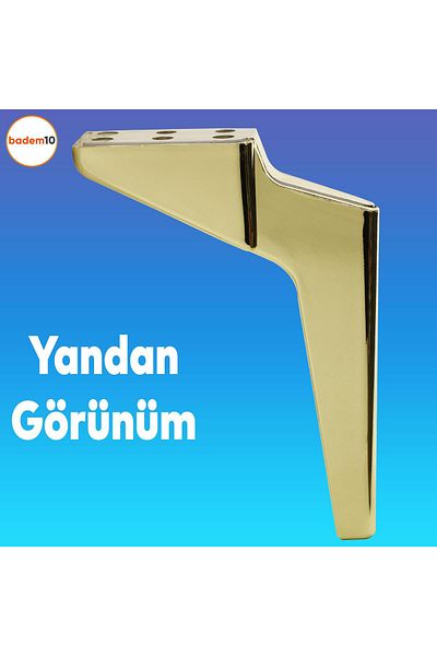 Badem10 Logan Gold Gold 23cm Picior de mobilier Canapea de lux Unitate TV Fotoliu Consolă Picioare compatibile