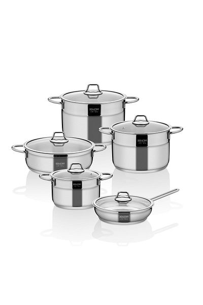 Bonera Omega 10-Piece Stainless Steel Pot and Pan Set