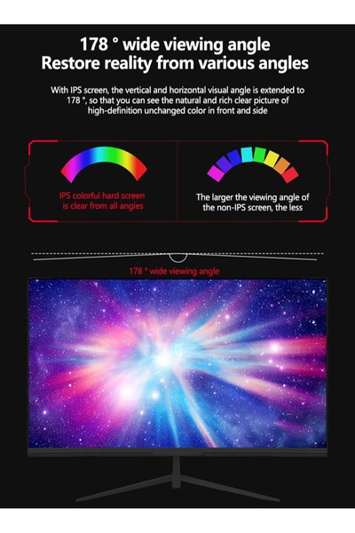 FlashHawk شاشة ألعاب منحنية IPS مقاس 27 بوصة بدون إطار بدقة Full HD (1920x1080)