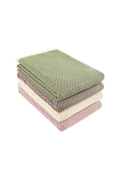 Denizli Concept Pera Green Bedspread - Zigzag Patterned Pique - 200X230 cm