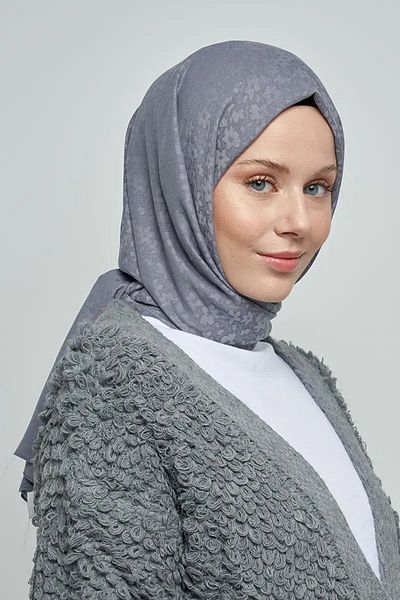 ED Scarf Βαμβακερό Σάλι Floral Pattern - Καπνιστό