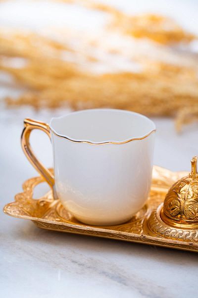 ACAR Ayla 2-Person Presentation Coffee Cup Set with Tray - 90 ml