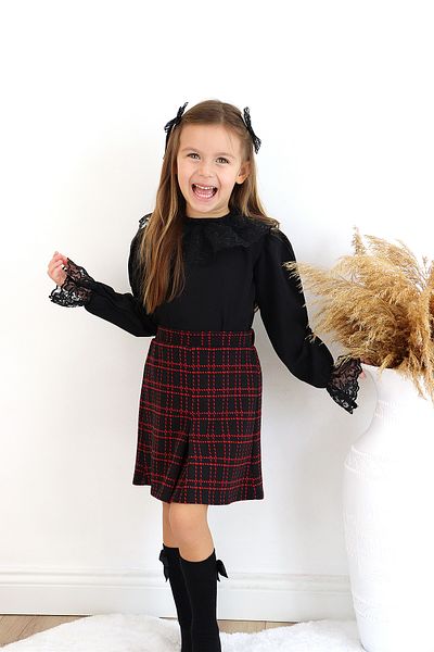 Parla Kids Girl's Füreya Skirt Blouse Buckle Set