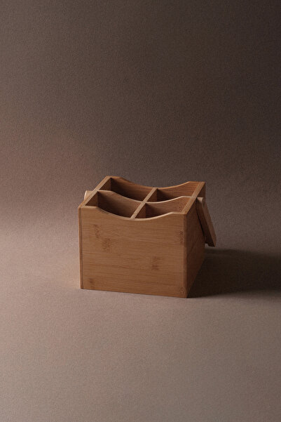 Koza Home Root Bambu Kare 4 Bölmeli Organizer 5417