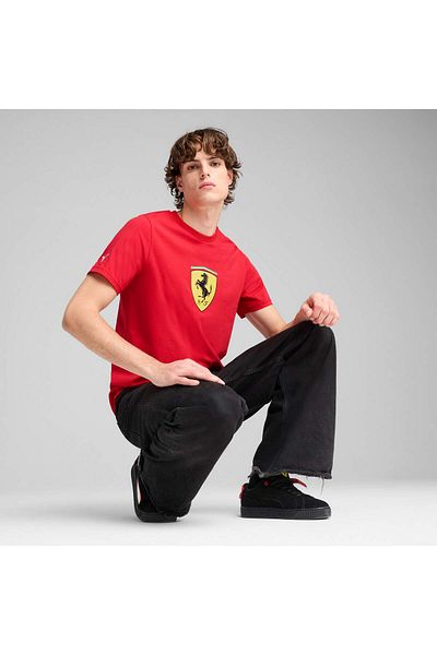 Puma Scuderia Ferrari Hp Race Colored Big Shield Men's T-Shirt