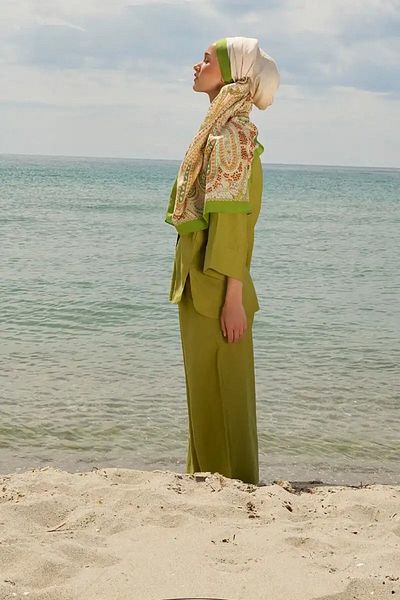 ED Scarf Βαμβακερό μεταξωτό σάλι μονόπλευρο - Κρέμα