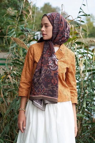 ED Scarf Meyal Iconic Collection - Καφές