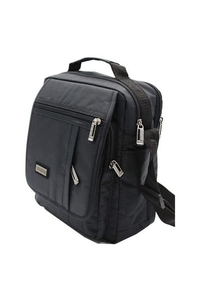 SEVENTEEN Seven Teen 2245 Multi-Compartment Men's Hand and Shoulder Strap Bag Black