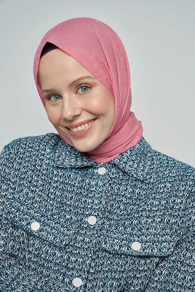 ED Scarf Model de linie de șal jacquard mătăsos - roz