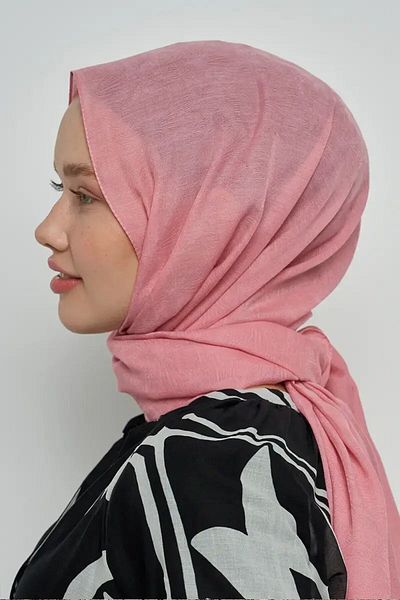 ED Scarf Μοτίβο από βαμβακερό σάλι - ροζ
