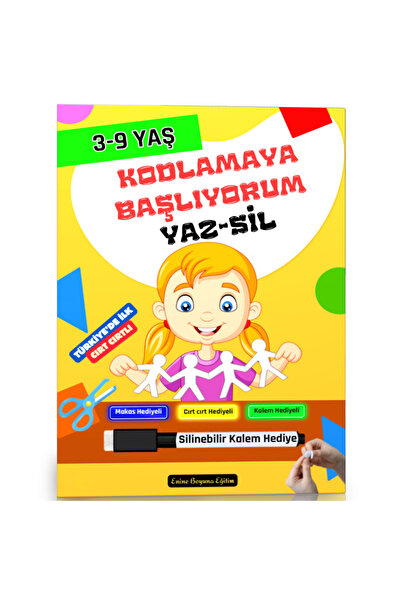 Enine Boyuna Eğitim 3-9 Years I Start to Code Yaz-Sil Book