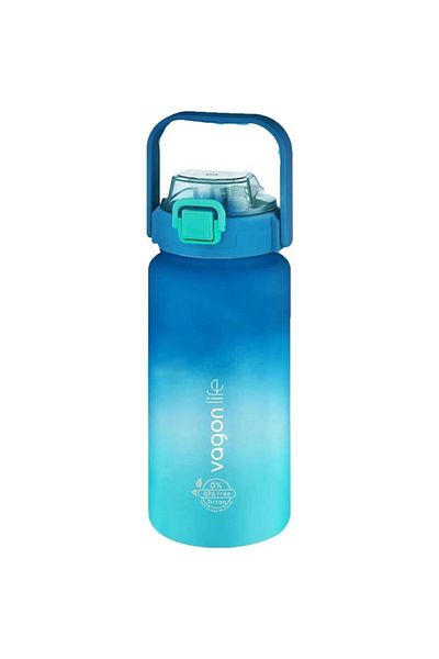 Vagonlife Blue-Turquoise 1500ml Motivational Flask Vgn2213-T
