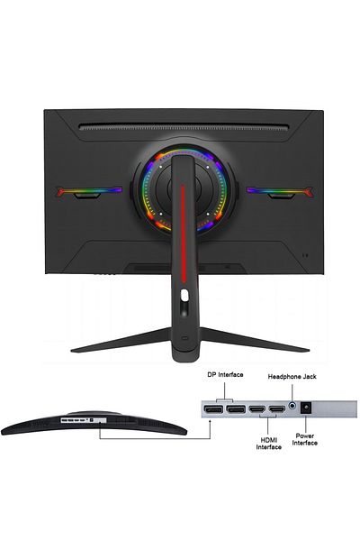 glanfen 27 Inch Curved Gaming Monitor 165Hz with LED Backlit,QHD 2560 ×1440(2K)