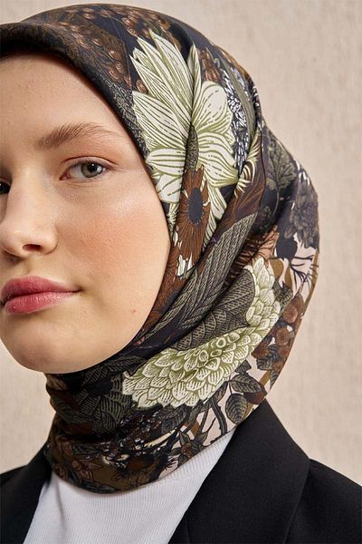 ED Scarf Vision Art Collection Μωσαϊκό Φουλάρι - Morkahve