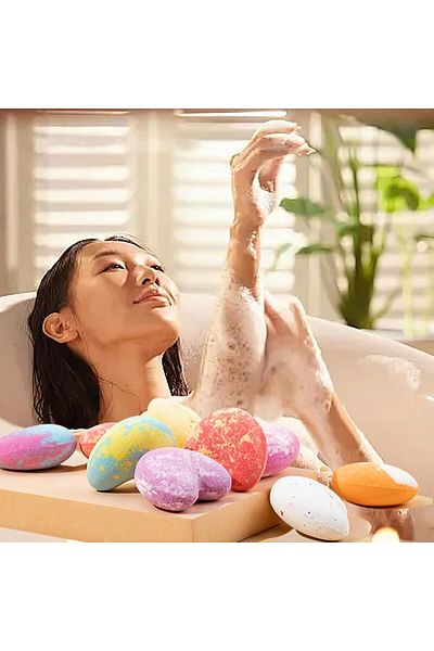 COOYA 9Pcs/Set Bath Bomb,Set Heart Shaped Bath Bombs, with Essential Oil  for Skin Moisturize